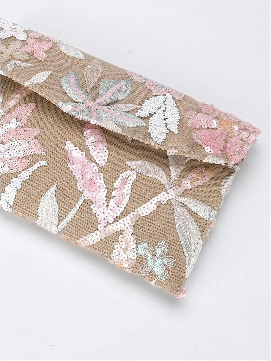 Verdusa Women's Floral Embroidery Sequin Evening Clutch Bags Party Purses