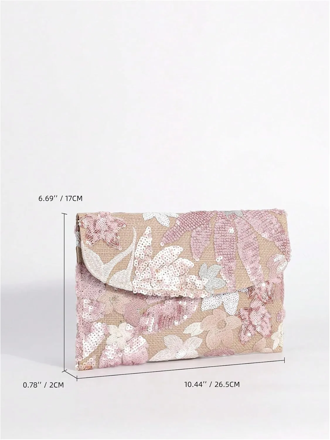 Verdusa Women's Floral Embroidery Sequin Evening Clutch Bags Party Purses