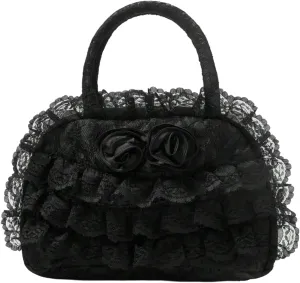 Verdusa Women's Goth Floral Lace Shoulder Handbags Top Handle Satchel Clutch Purses