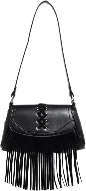 Verdusa Women's Vintage Fringe Lace Up Shoulder Bag Top Handle Underarm Handbags