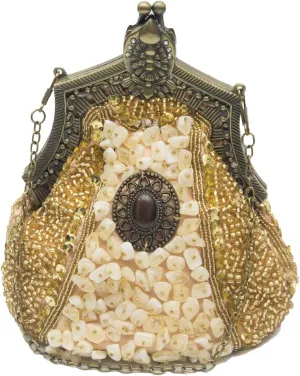 Vintage 1920s Beaded Evening Bag Women Pearl Clutch Bag Sequin Rhinestone Handbag Bridal Wedding Purse