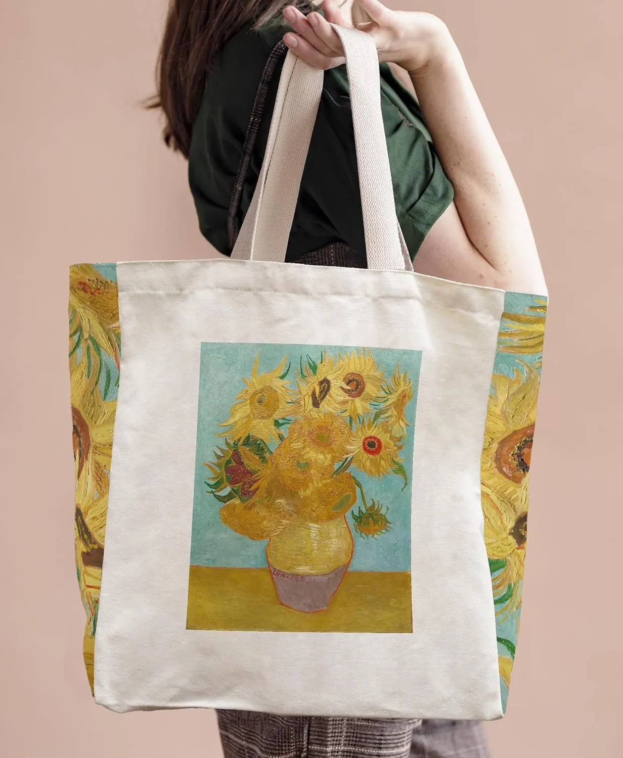 Vintage Aesthetic Canvas Tote Bag Reusable Personalized Shoulder Shopping Bag,