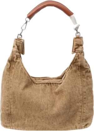 Vintage Denim Tote Handbag for Women Nostalgic Jean Shoulder Bag Purse Casual Top Handle Purse