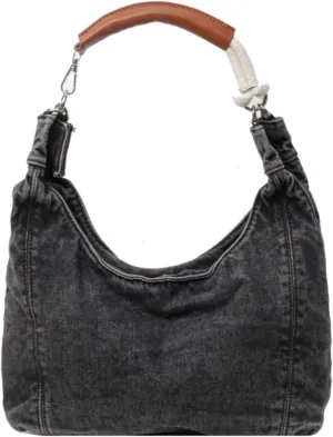 Vintage Denim Tote Handbag for Women Nostalgic Jean Shoulder Bag Purse Casual Top Handle Purse