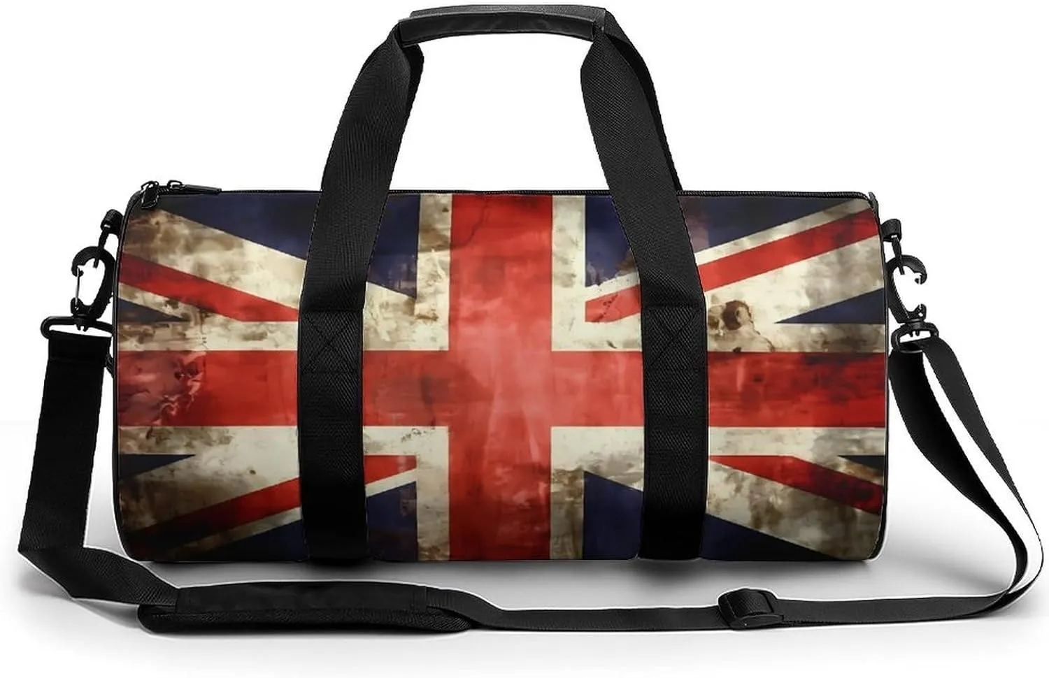 Vintage England Flag Funny Gym Bag Travel Tote Bag Duffel Bag for Men Women Weekender Sports Vacation