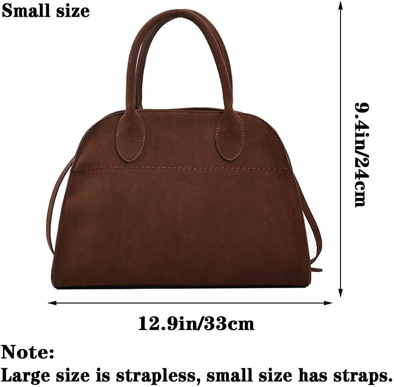 Vintage Faux Leather Handle Bag, Women's Crossbody Suede Tote