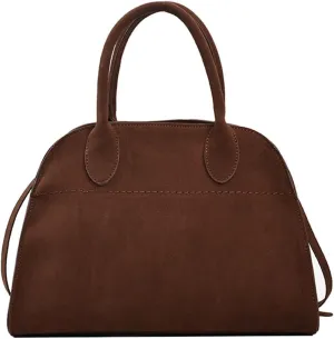 Vintage Faux Leather Handle Bag, Women's Crossbody Suede Tote