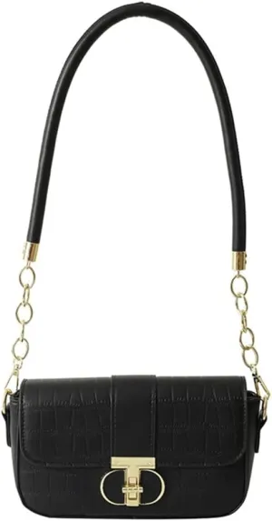 Vintage Inspired Small Underarm Bag For Daily Use PU Leather Shoulder Bags With Embossed Detailing Elegant Handbag