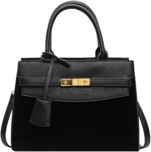 Vintage Suede Shoulder Bag Tote Bag Crossbody Bag Satchel Purse Chic Handbag Top-Handle Handbags for Women Girls