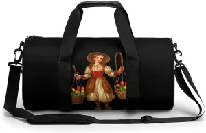 Vintage Traditional National Costume Doll Gym Bag Workout Sports Bag Lightweight Tote Duffel Bag Travel Weekender Bag for Women Men
