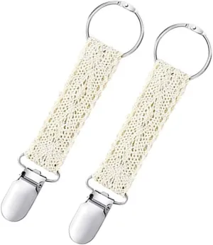 VOSAREA 2Pcs Lace Hat Clips for Travel Elegant Clip for Handbags Shawls Hats Strong Grip Accessory for Outdoor Activities Lightweight Portable Design