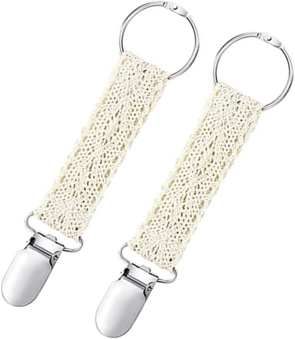 VOSAREA 2Pcs Lace Hat Clips for Travel Elegant Clip for Handbags Shawls Hats Strong Grip Accessory for Outdoor Activities Lightweight Portable Design