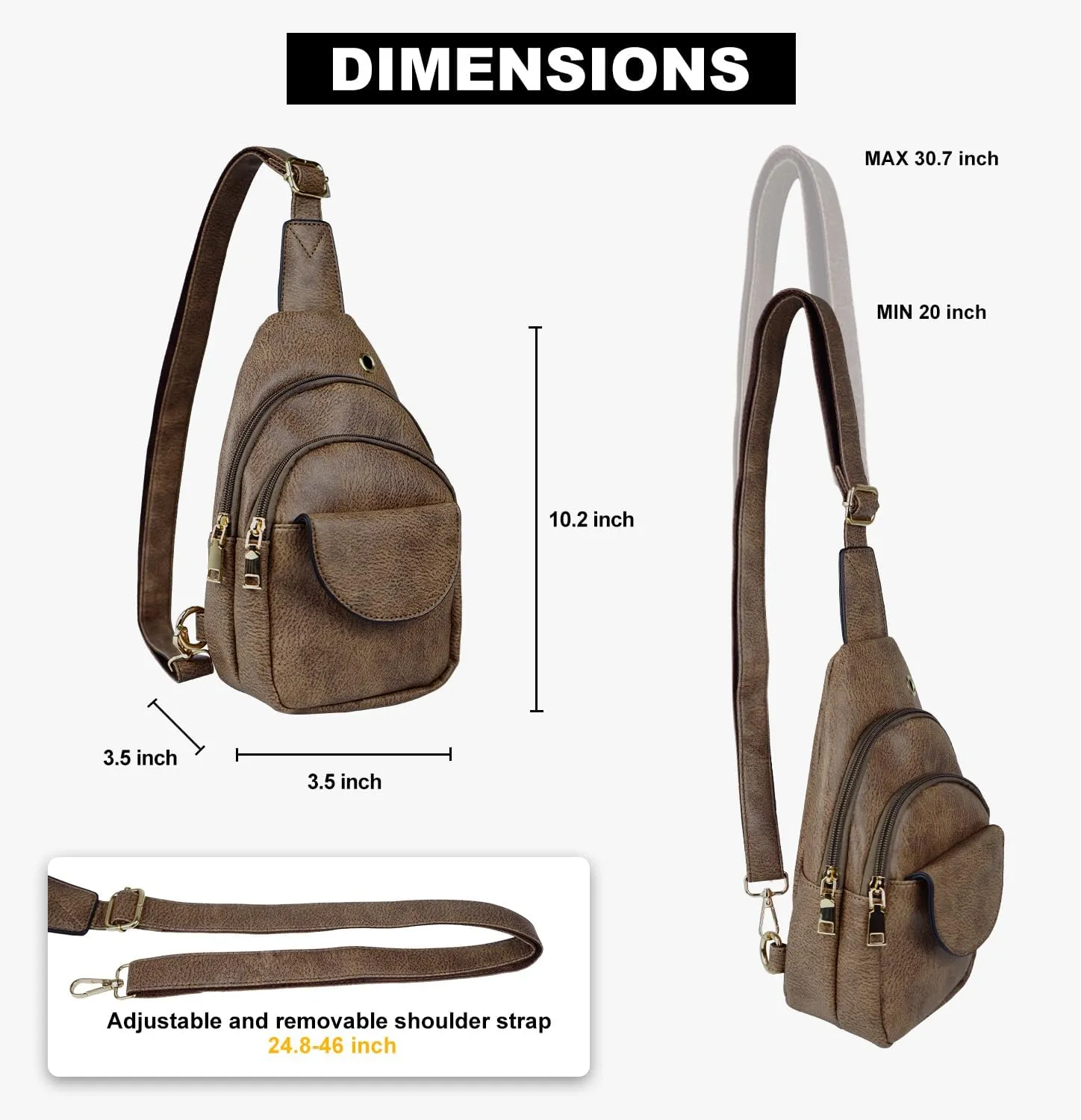 Waist Pack, Fanny Packs, Crossbody Bag, Travel Sling Bag, Leather Sling Bag