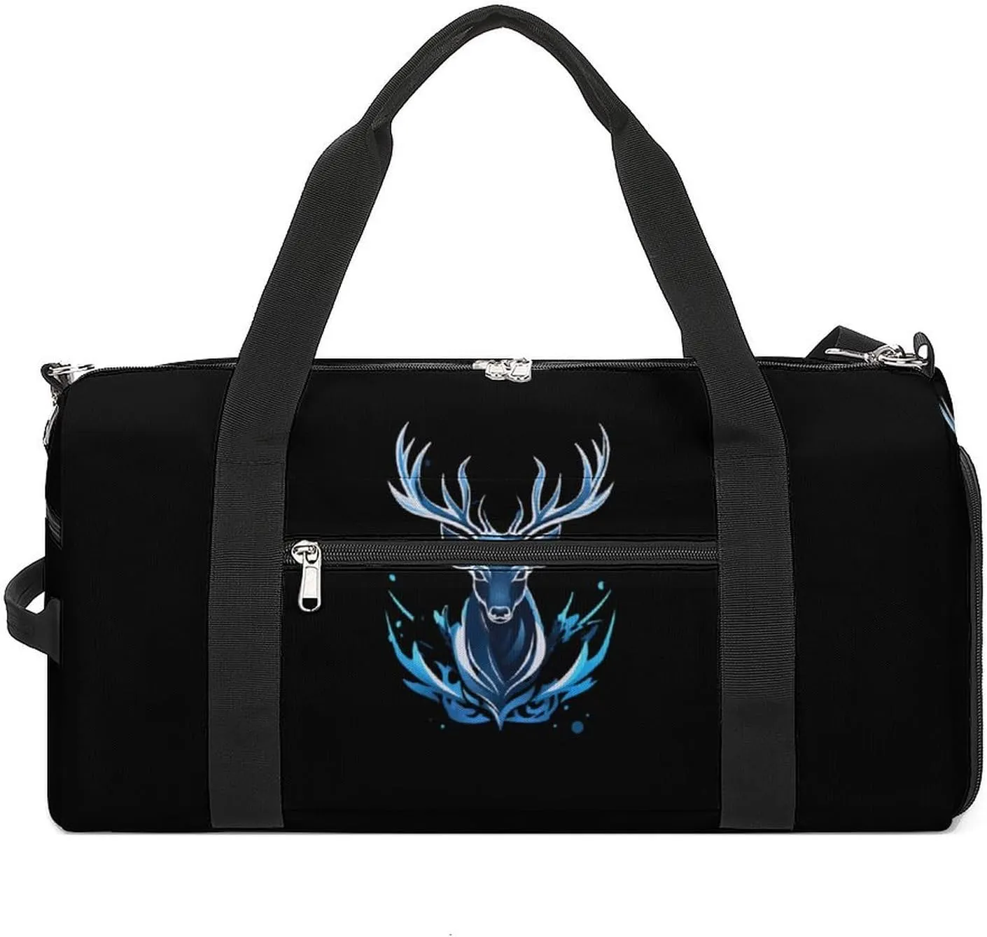 Watercolor Deer Duffle Bag Waterproof Gym Tote Bags Travel Overnight Bags with Shoes Compartment