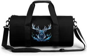 Watercolor Deer Gym Bag Travel Waterproof Duffel Bag Carryon Overnight Bags Tote Bags for Sports
