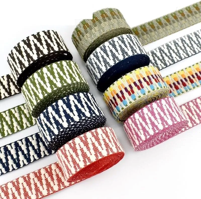 Webbing 2/5Y 38/50mm Ethnic Jacquard Webbing Polyester Ribbon Tape Bags Strap Trims Clothes Belt Decoration Lace Band DIY Sewing Bias webbing straps for bags(08-50mm,5Yards)