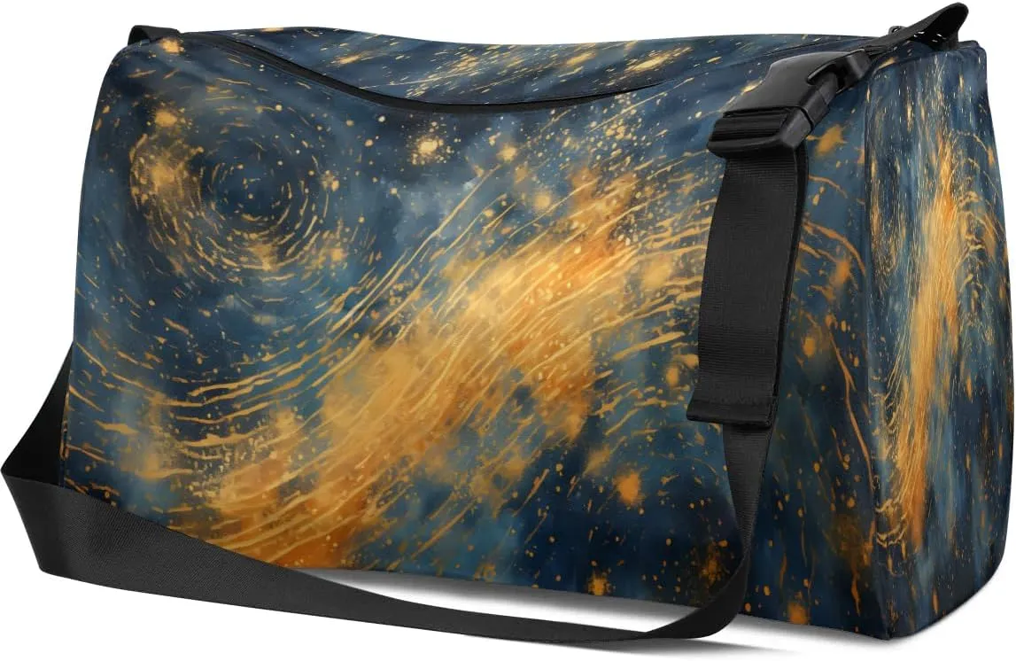 Weekend Bag Abstract Graceful Print Lightweight Carry On Duffel Bag Waterproof Gym Bag Pu Leather Duffle Bag for Workout Travel Sport