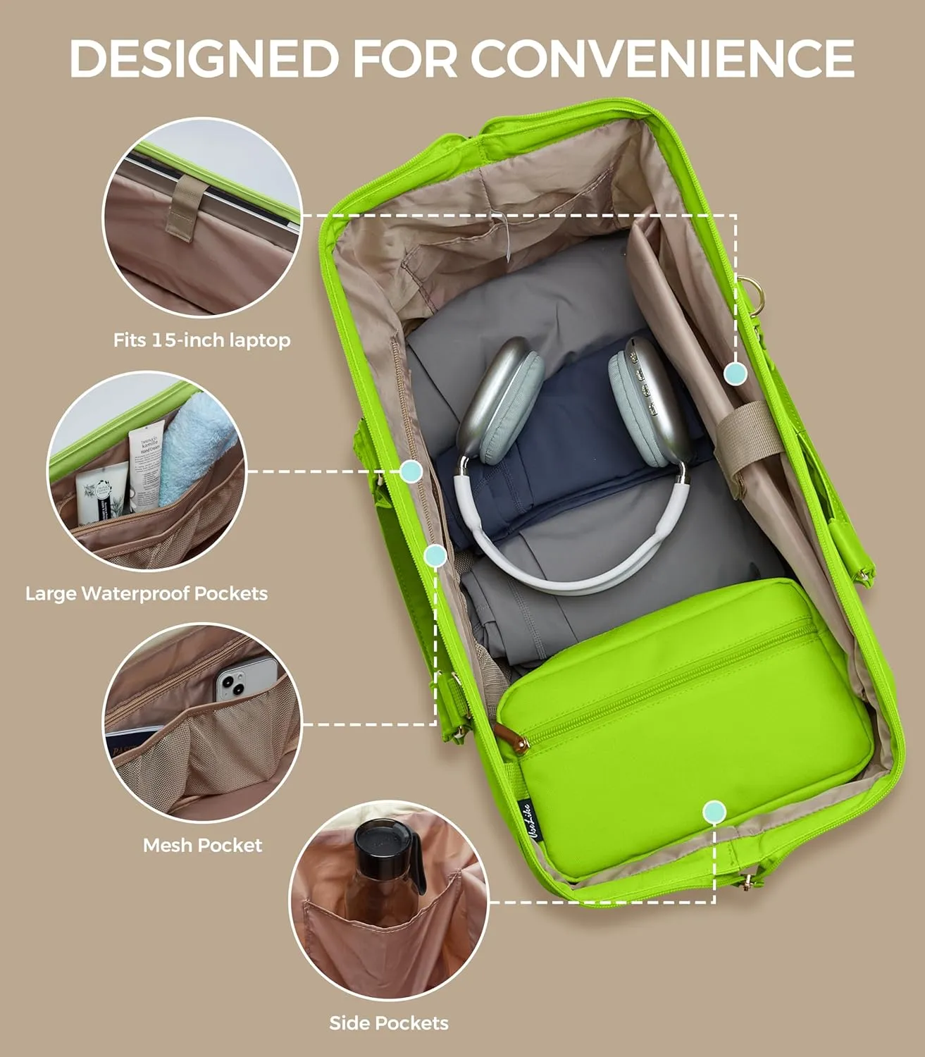 Weekender Bags for Women, Large Travel Duffel Bag with Shoes Compartment, Carry On Overnight Tote Bags with Toiletry Bags, Hospital Bags for Labor and Delivery