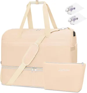 Weekender Bags for Women,66L Expandable Travel Duffel Bag with Shoe Compartment,Extra large Overnight Bag with Waterproof Pocket,USB Charging Port,Gym Backpack for Outdoors,Hospital,Beach