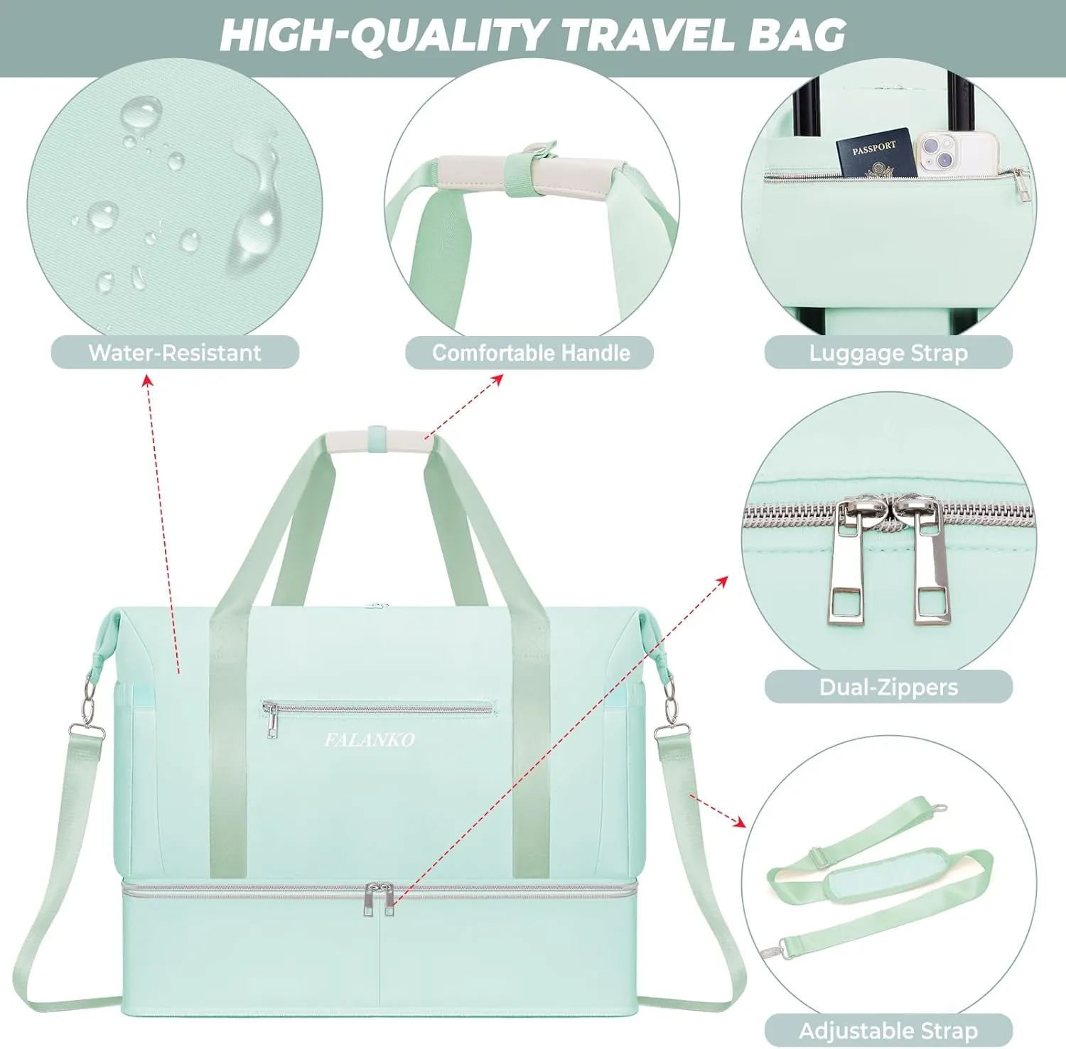 Weekender Bags for Women,Large 44L Expandable Travel Duffel Bag with Shoe Compartment,Toiletry Bag Set,Wet Pocket,Overnight Backpack Carry On Tote for Outdoor,Hospital,Gym,Beach