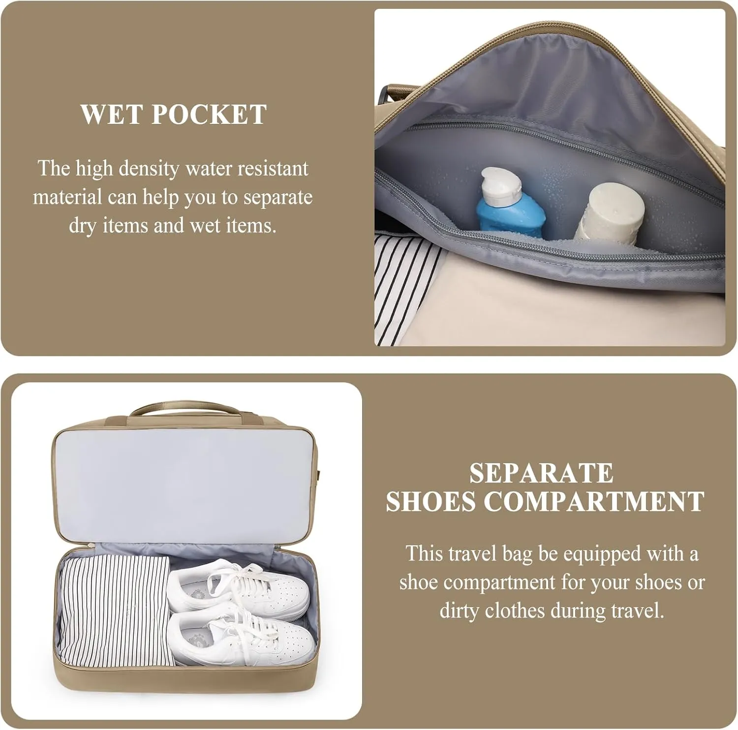 Weekender Bags for Women,Personal Item Travel Bag with Shoes Compartment,Overnight Travel Duffel Bag with Toiletry Bag