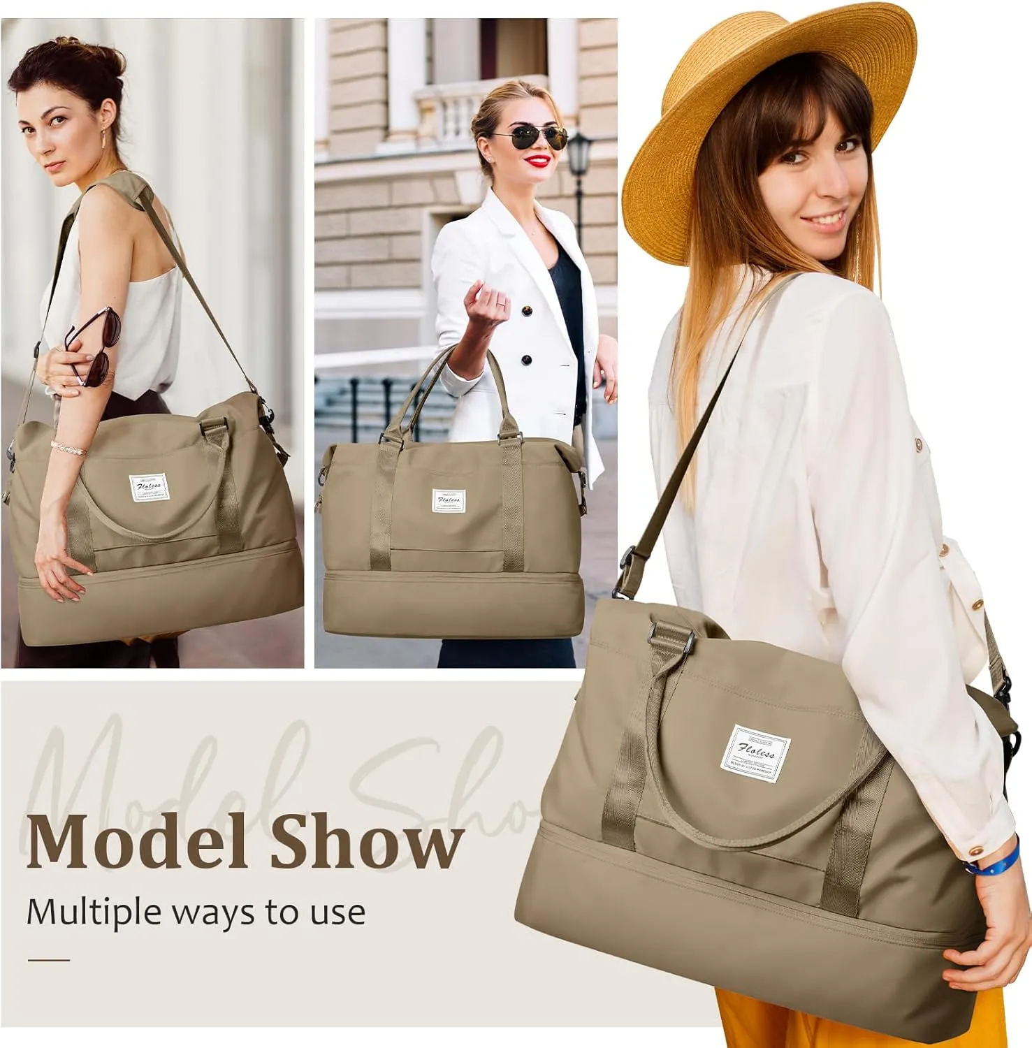 Weekender Bags for Women,Personal Item Travel Bag with Shoes Compartment,Overnight Travel Duffel Bag with Toiletry Bag
