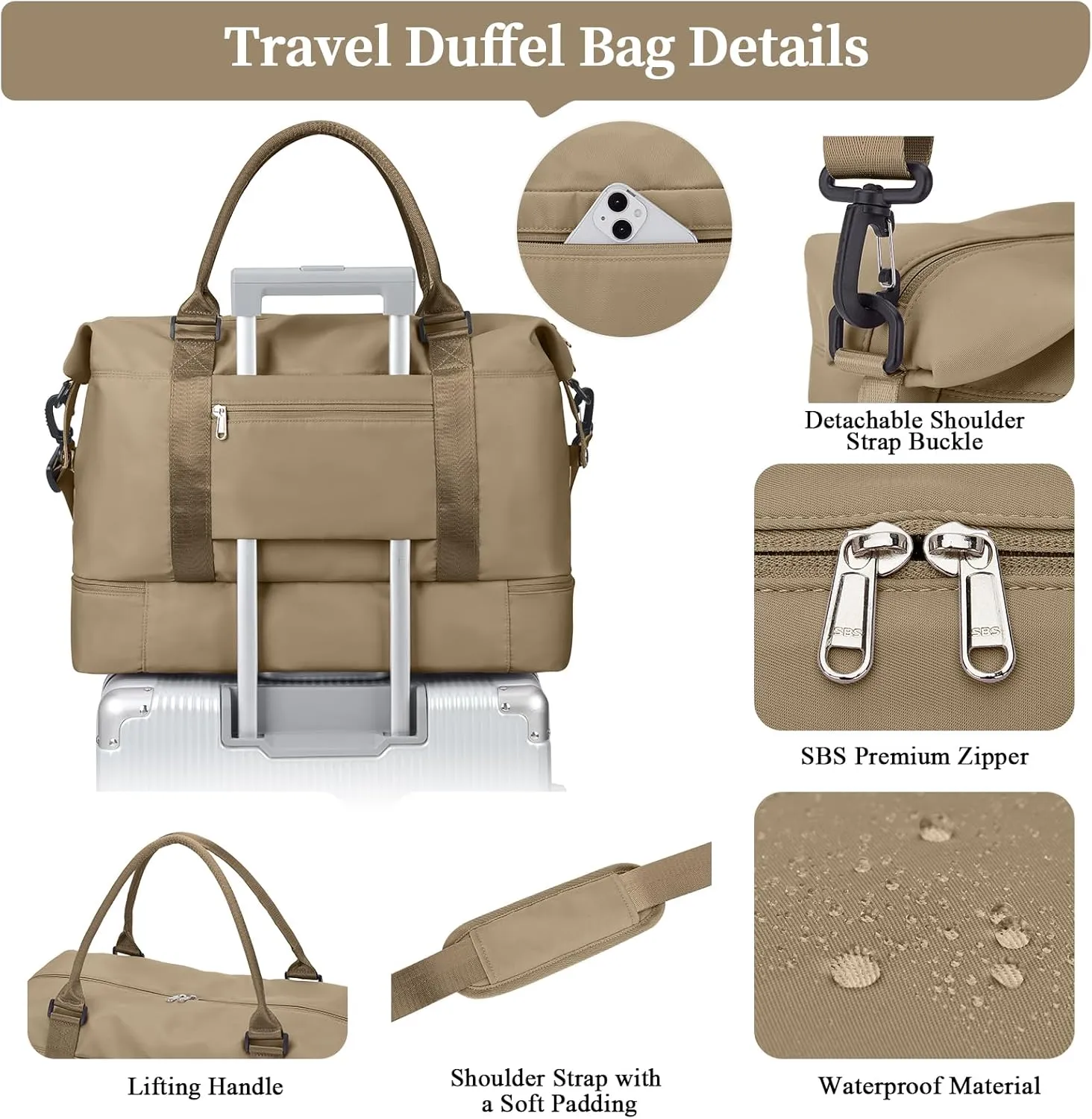 Weekender Bags for Women,Personal Item Travel Bag with Shoes Compartment,Overnight Travel Duffel Bag with Toiletry Bag