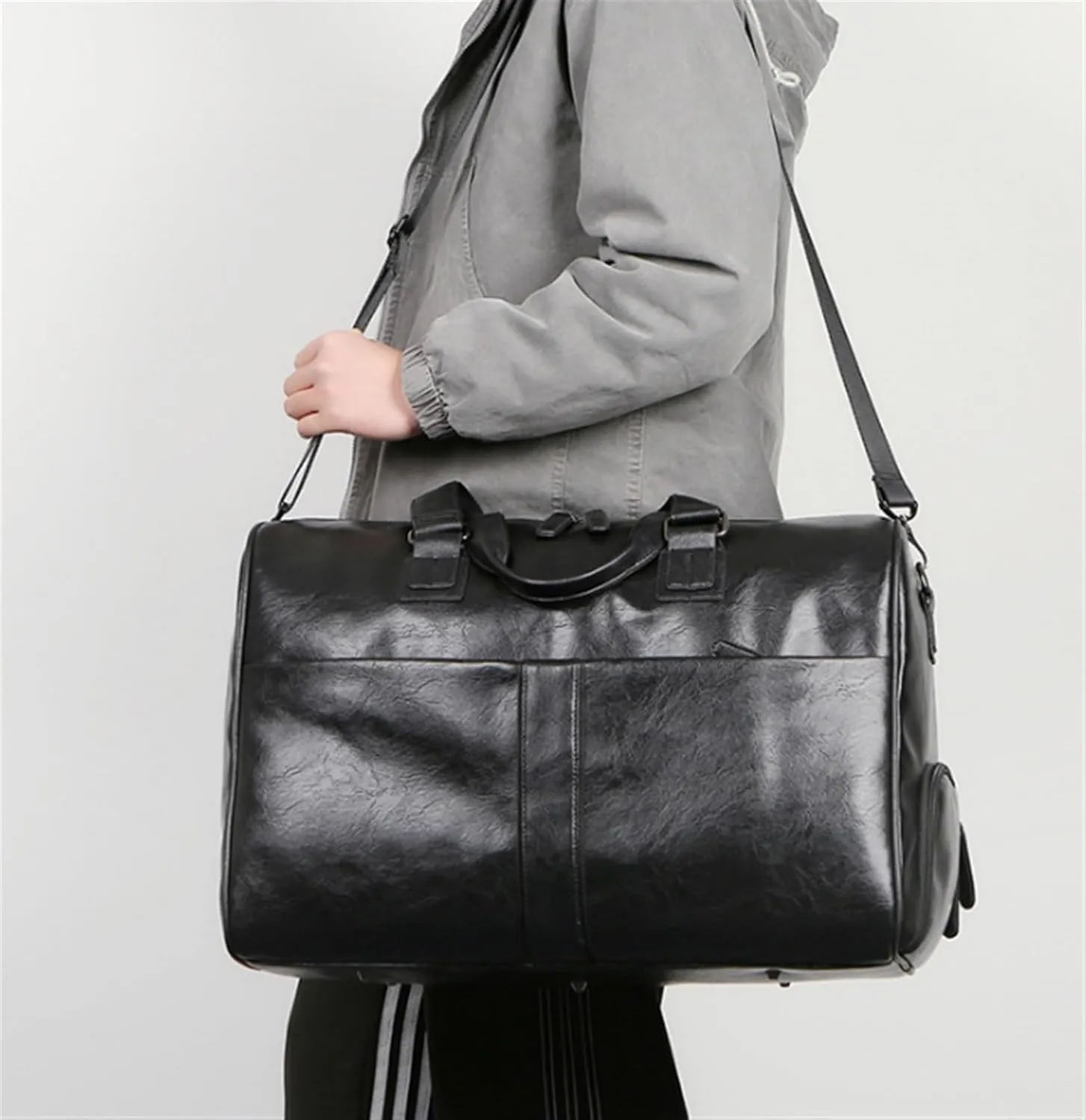 Weekender Travel Bag 18inch PU Travel Duffle Bag for Weekend Trip Cabin Luggage Gym Sports Duffle for Men Sport Gym Bag