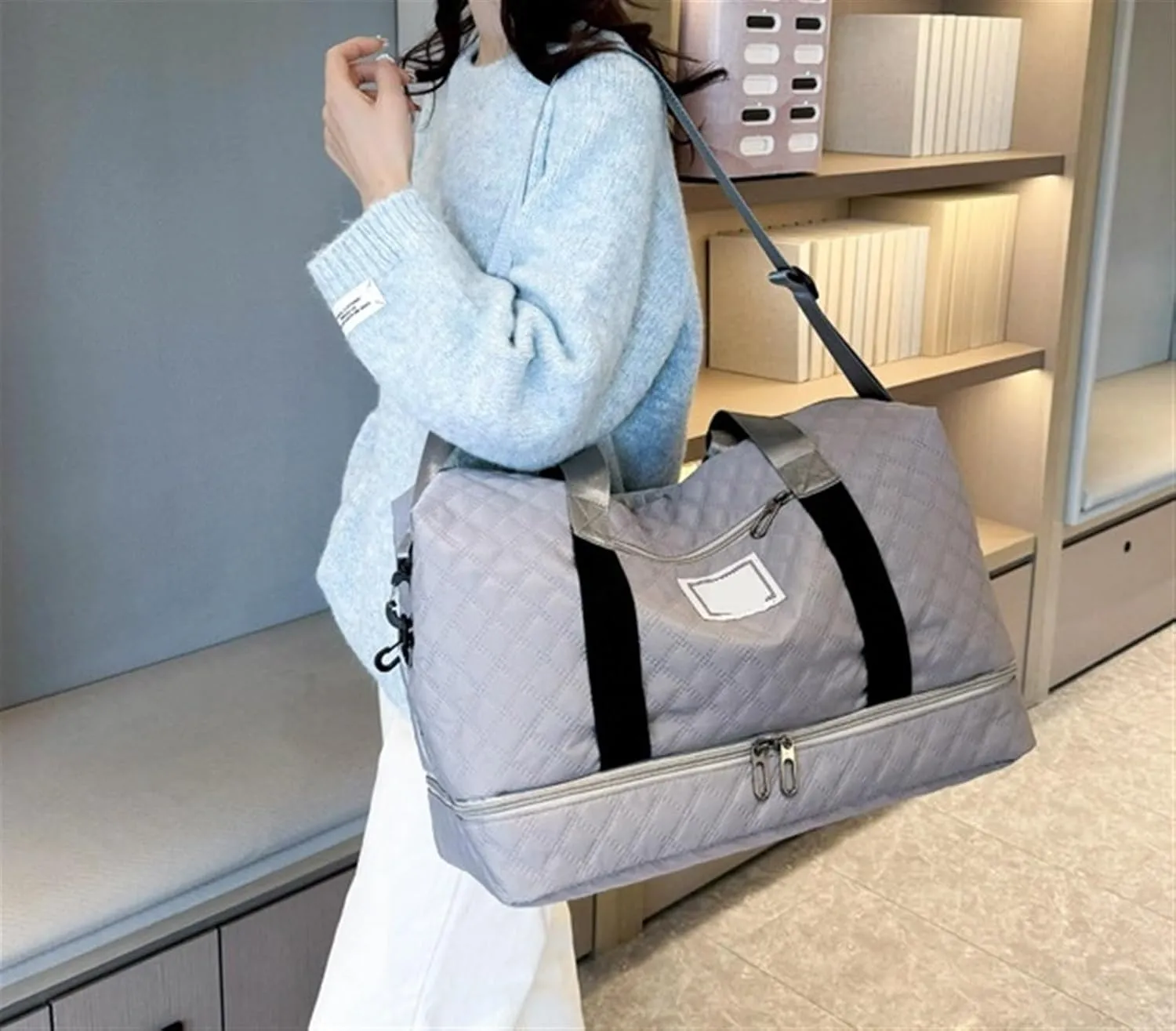 Weekender Travel Bag Travel Duffle Bag for Women, Weekender Bag with Separate Shoe Compartment, Overnight Bag Sport Gym Bag(D)