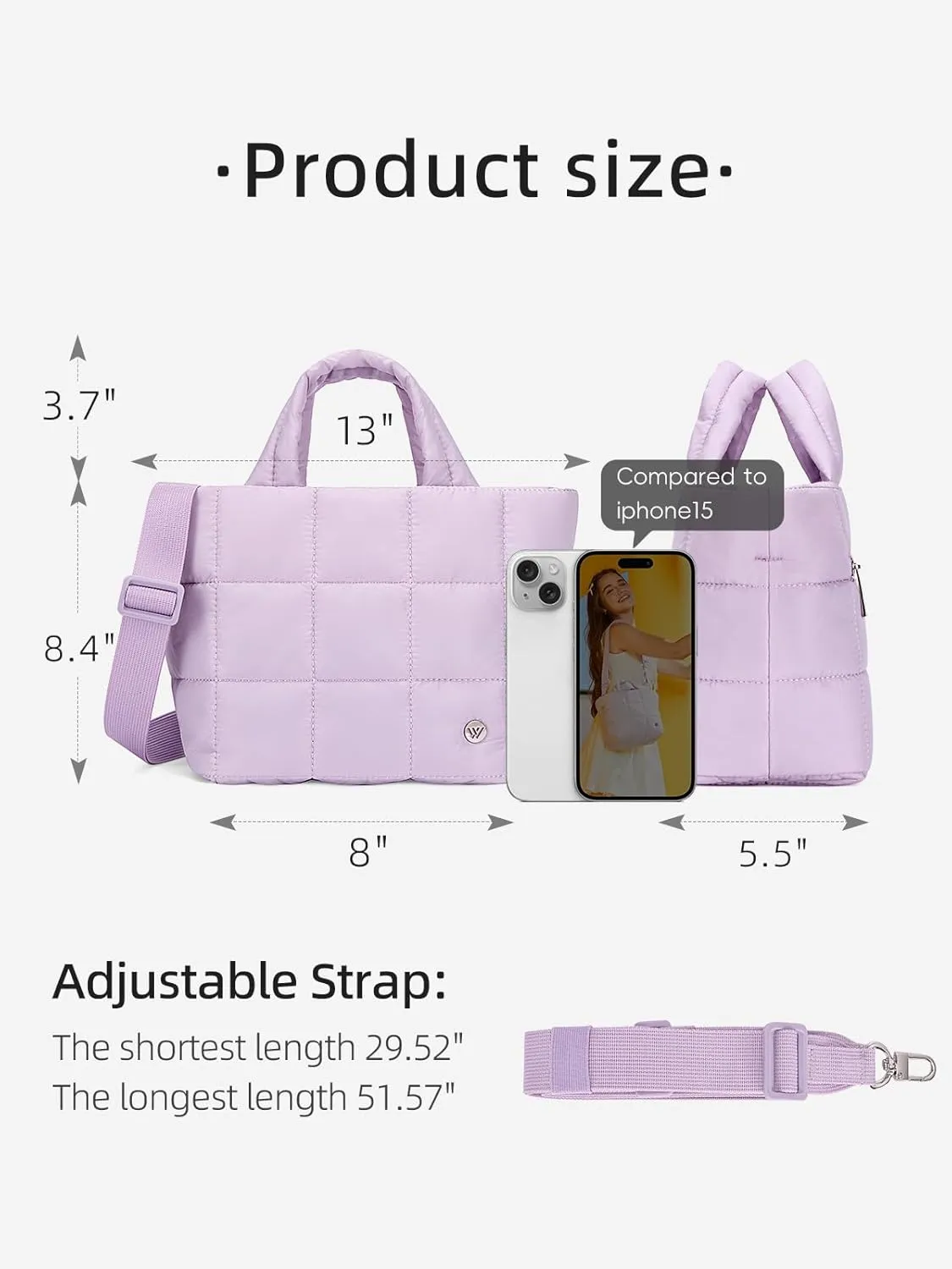 WESTBRONCO Small Puffer Bag Quilted Crossbody Bags for Women Puffy Purse Nylon Shoulder Handbag with Adjustable Strap