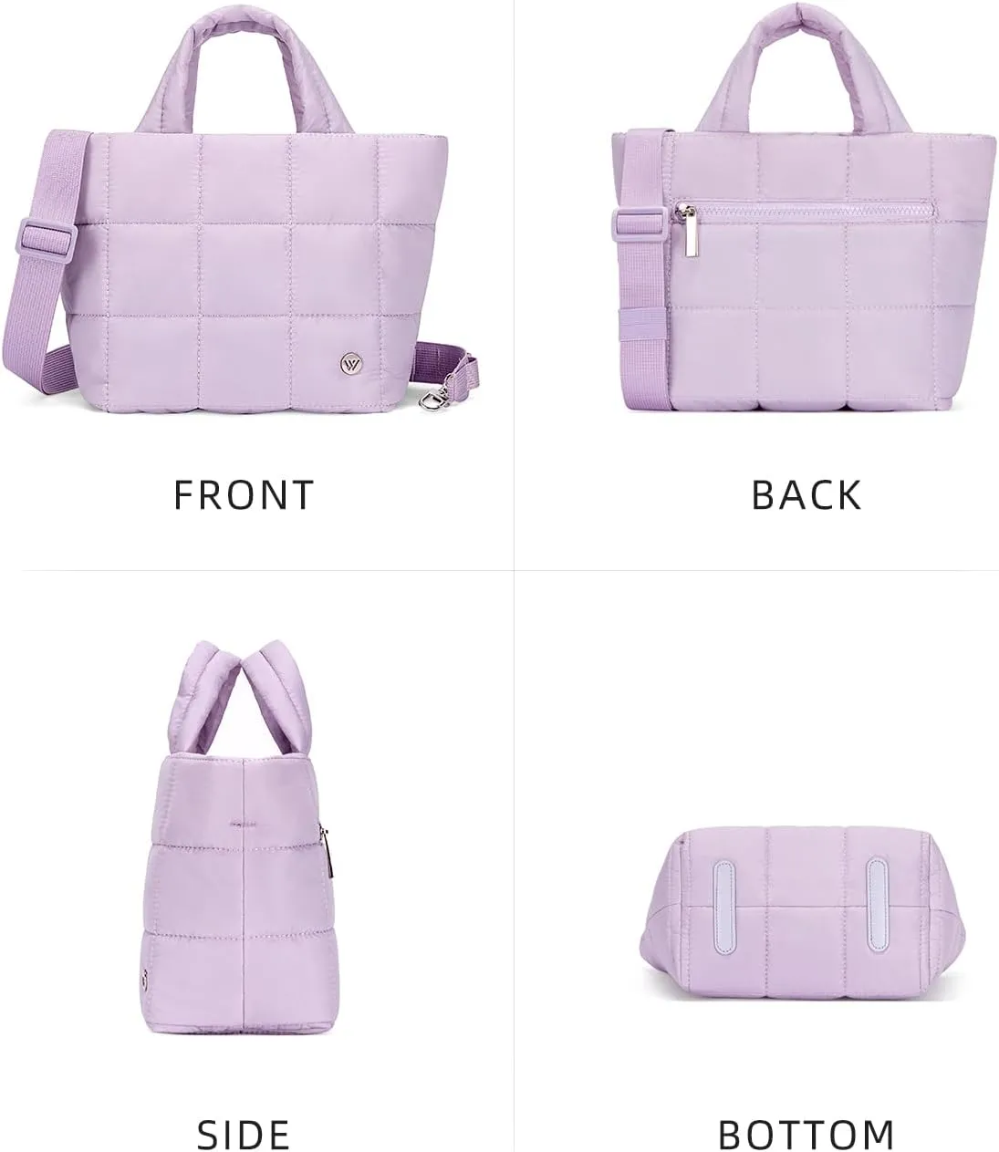 WESTBRONCO Small Puffer Bag Quilted Crossbody Bags for Women Puffy Purse Nylon Shoulder Handbag with Adjustable Strap
