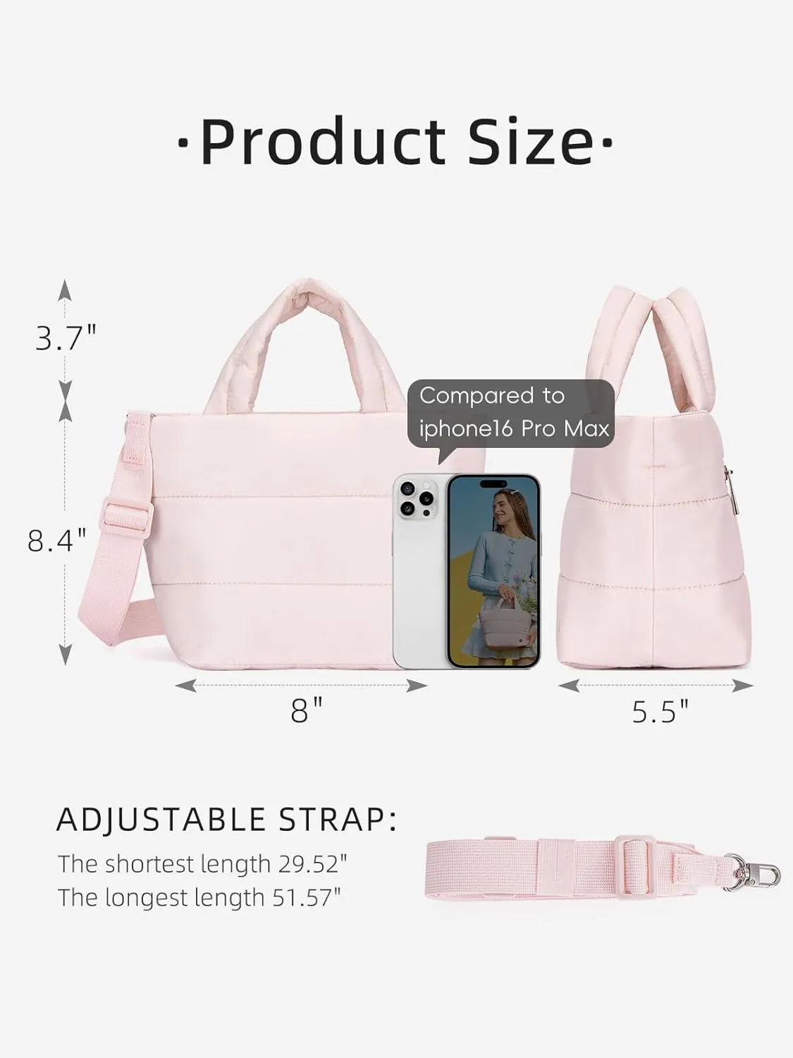 WESTBRONCO Small Puffer Bag Quilted Crossbody Bags for Women Puffy Purse Nylon Shoulder Handbag with Adjustable Strap