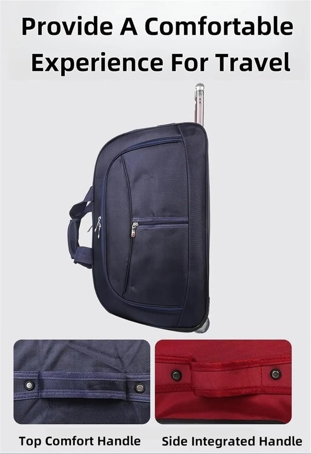 Wheeled Duffle Bag Foldable Bag Large Weekend Bag, Expandable Travel Duffel Bag,for Shopping Travel(Black,Medium)