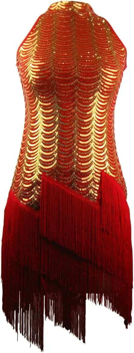 Whitewed Sequin Fringe Great Gatsby Flapper Dresses Halloween in The 1920's