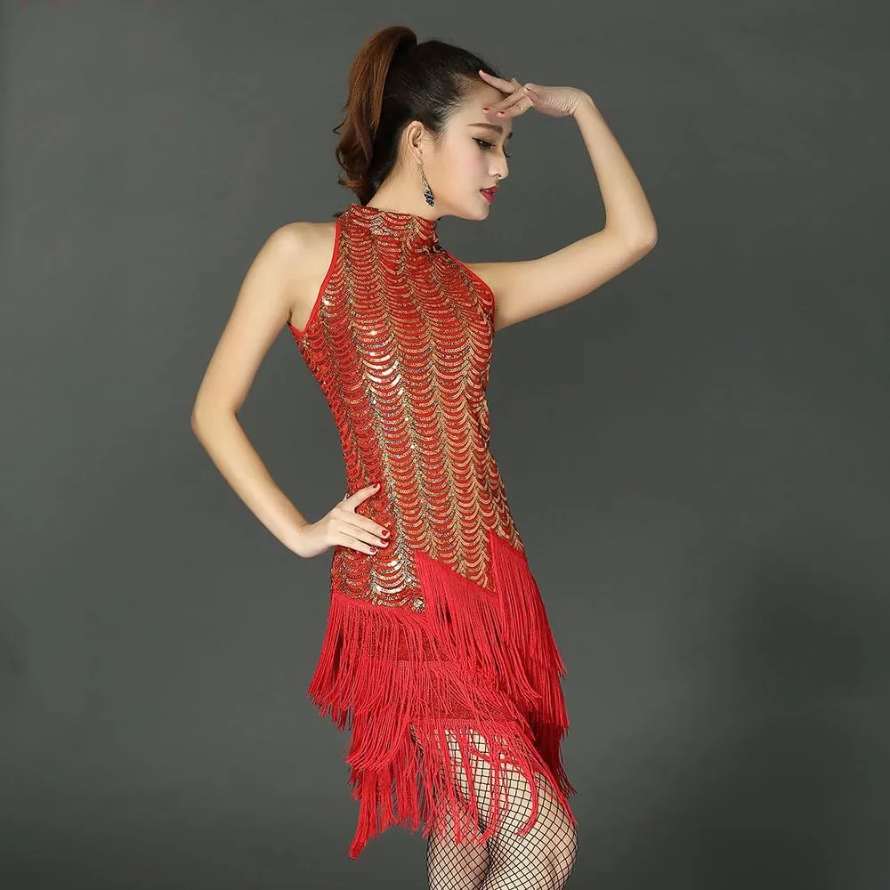 Whitewed Sequin Fringe Great Gatsby Flapper Dresses Halloween in The 1920's