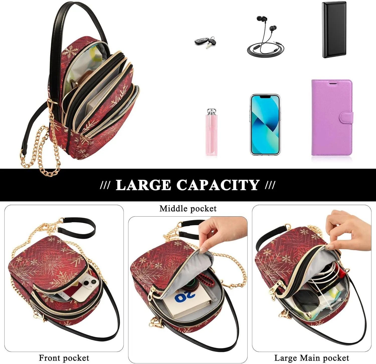 WIHVE Small Crossbody Bags Shoulder Bag for Women with Chain Strap