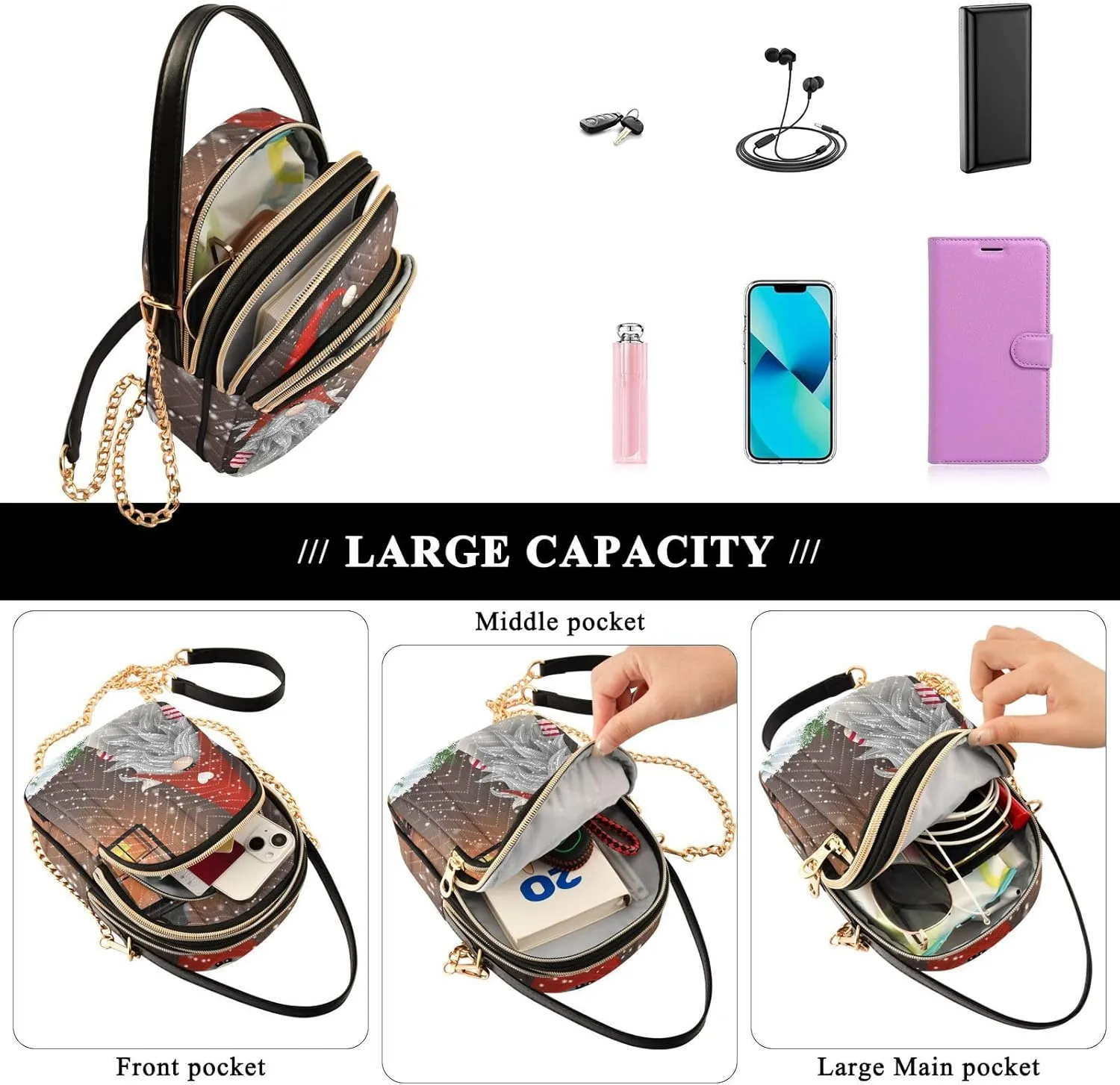 WIHVE Small Crossbody Bags Shoulder Bag for Women with Chain Strap