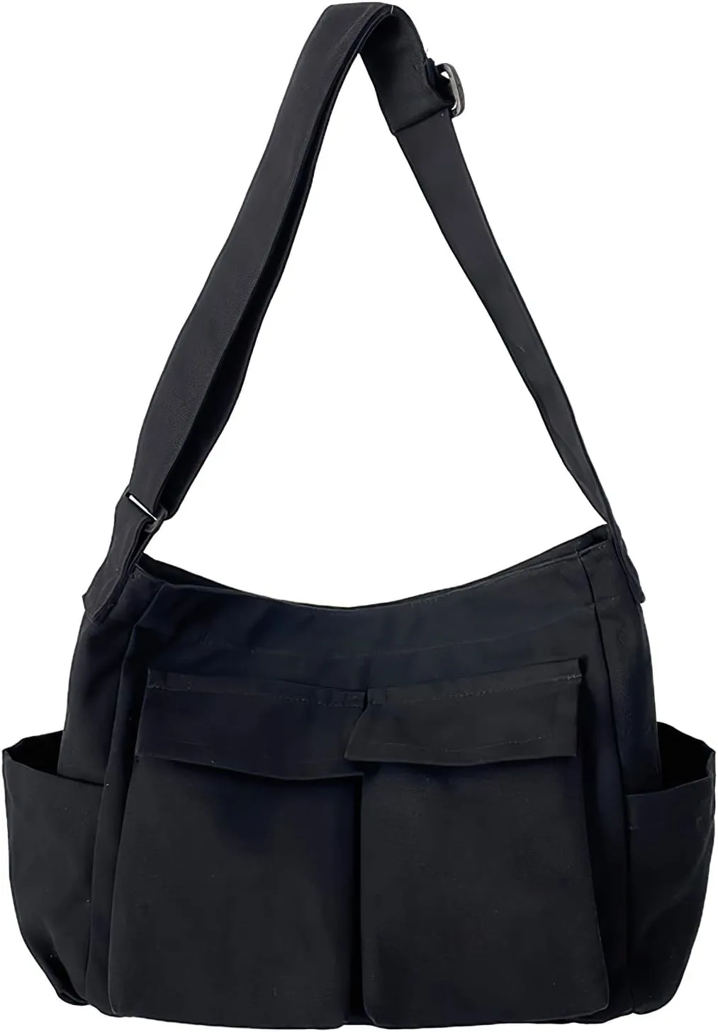 WITERY Canvas Messenger Bag - Large Hobo Crossbody Bag for Women and Men, Casual Ladies Tote Bag Retro Denim Handbag