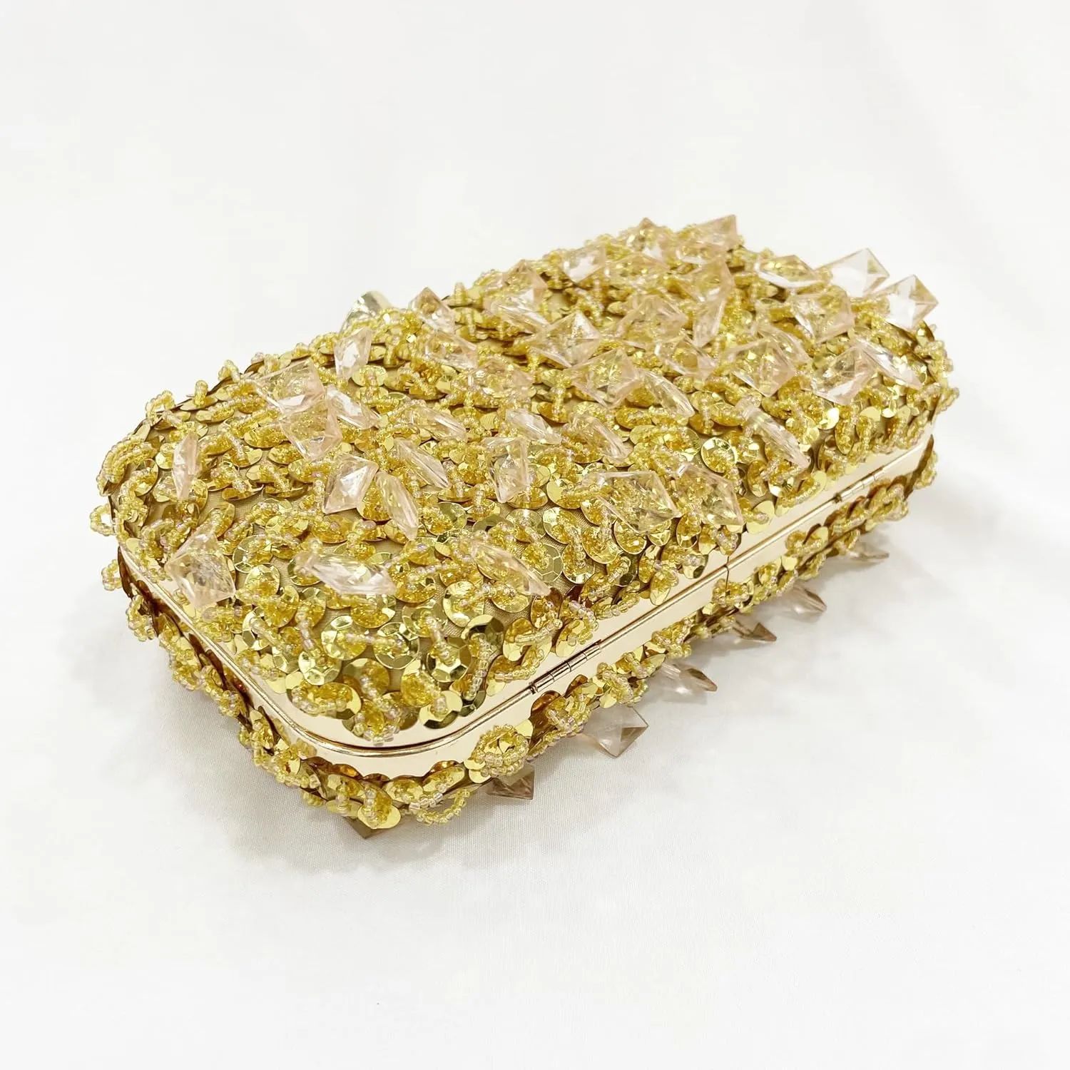 Women Bling Evening Bag Fashion Embroidered Beaded Sequin Clutch Cocktail Wedding Party Purse, Black
