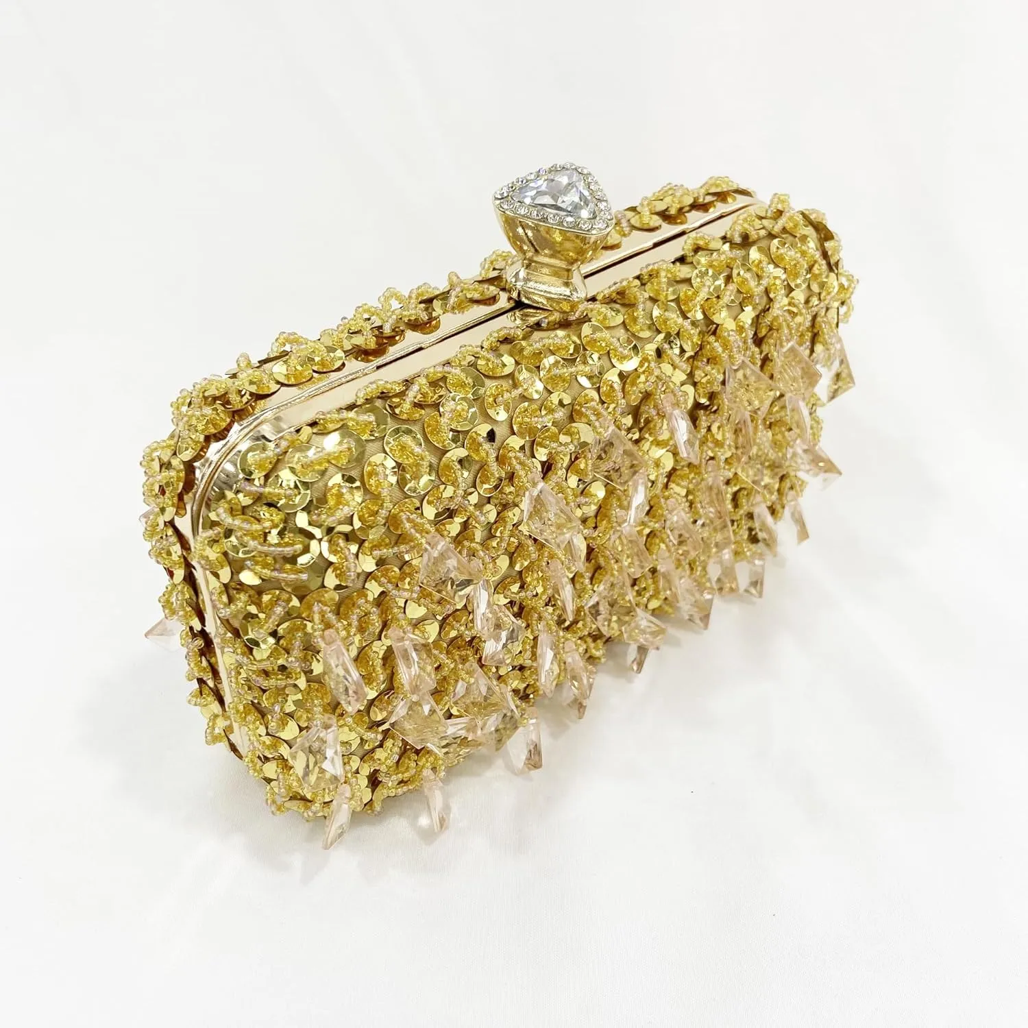 Women Bling Evening Bag Fashion Embroidered Beaded Sequin Clutch Cocktail Wedding Party Purse, Black