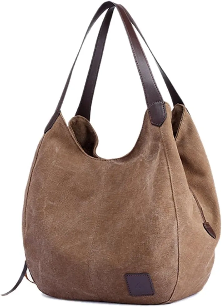 Women Canvas Shoulder Bag Fashion Cotton Canvas Handbags Shoulder Hobo Bags Totes Purses