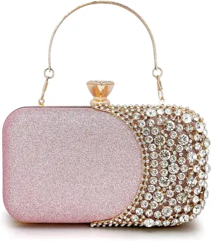 Women Clutch Bag Rhinestone Sequin Evening Bag Half-Moon Shape Crystal Wedding Cocktail Party Purse Sparkling purse