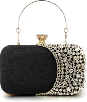 Women Clutch Bag Rhinestone Sequin Evening Bag Half-Moon Shape Crystal Wedding Cocktail Party Purse Sparkling purse