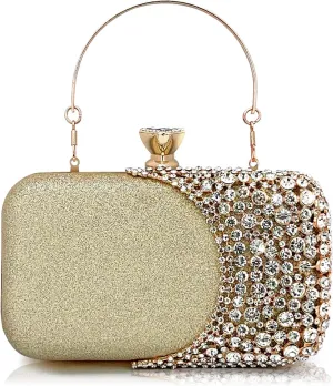 Women Clutch Bag Rhinestone Sequin Evening Bag Half-Moon Shape Crystal Wedding Cocktail Party Purse Sparkling purse