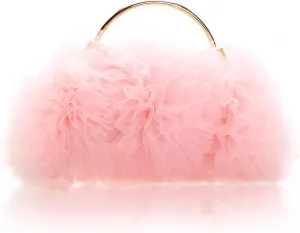 Women Clutches Purse Lace Formal Flower Evening Handbag Chain Strap Shoulder Bag