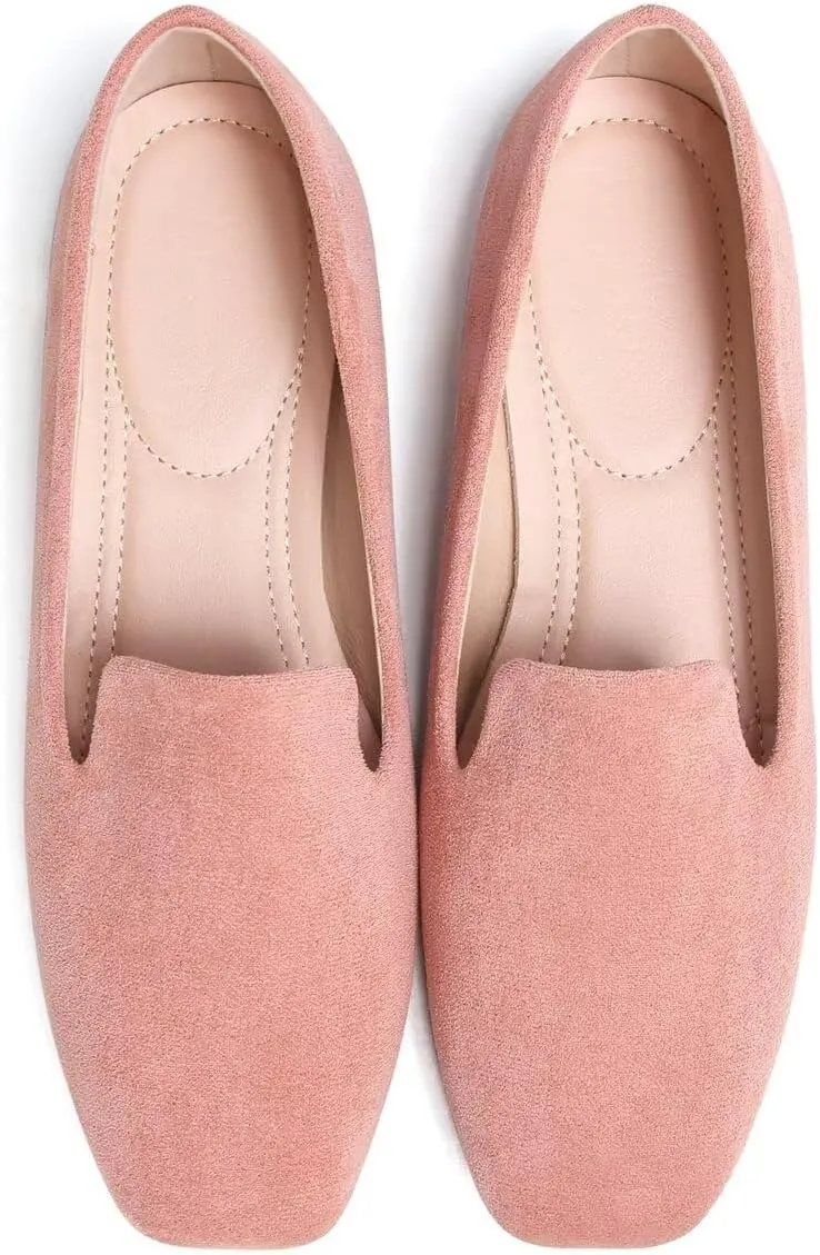 Women Comfortable Flats Candy Colored Cute Slip On Ballet Shoes Soft Sole Dress Casual Office Shoes Moccasins