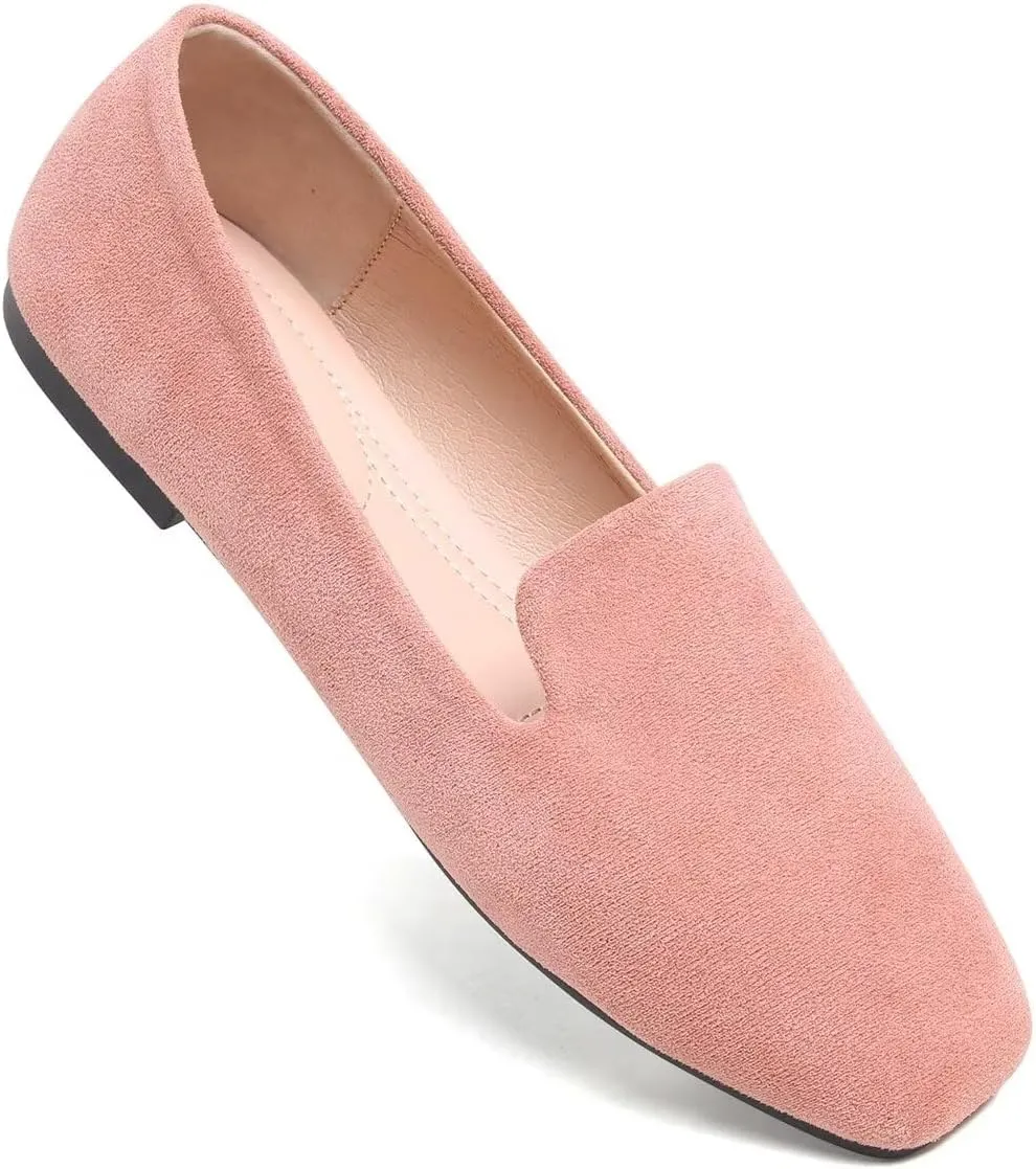Women Comfortable Flats Candy Colored Cute Slip On Ballet Shoes Soft Sole Dress Casual Office Shoes Moccasins