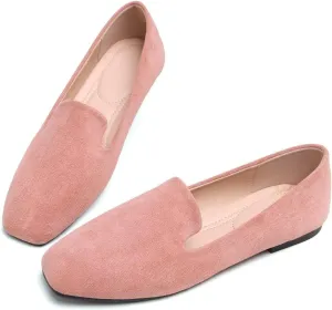 Women Comfortable Flats Candy Colored Cute Slip On Ballet Shoes Soft Sole Dress Casual Office Shoes Moccasins