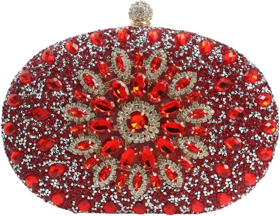 Women Evening Bag Rhinestone Clutch Purse Sparkly Sequin Handbag