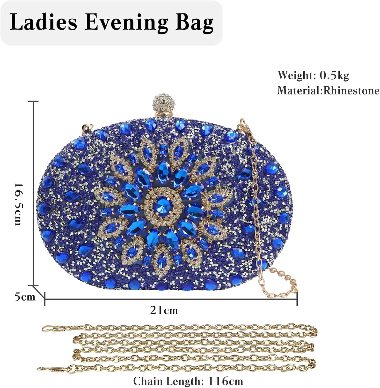 Women Evening Bag Rhinestone Clutch Purse Sparkly Sequin Handbag